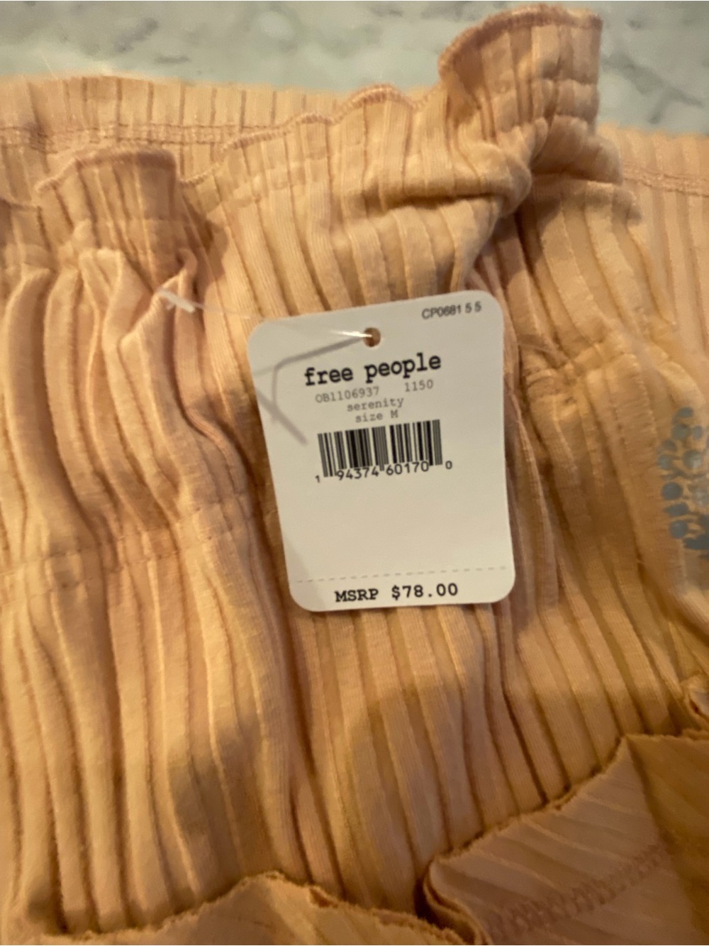Free People Movement Serenity Ribbed Wide-Leg Pants in Peach - Picture 4 of 5